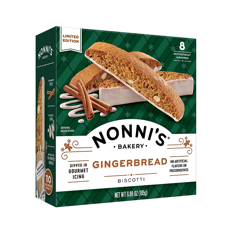 Nonni's Holiday Gingerbread Biscotti, 6.88 oz., 8/Box (197419) image 1