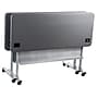 National Public Seating BPFT Series 24"W x 60"D Foldable Rectangular Training Table, Plastic, With Wheels, Charcoal~#|#~9075266D-7312-4D42-B7239D90457E4B35_sc7