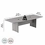 Bush Business Furniture 96W x 42D Boat Shaped Conference Table with Wood Base, Platinum Gray (99TB9642PGK)~#|#~9076B75E-2395-45C5-9AC3E8DD82B74755_sc7