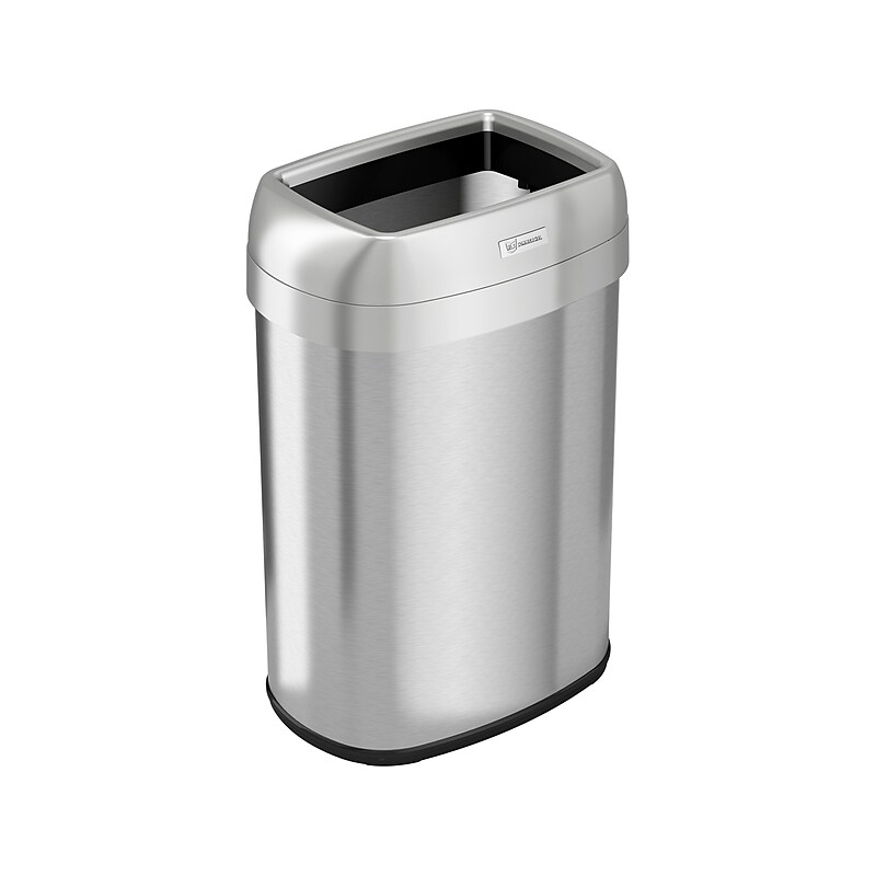 HLS Commercial Stainless Steel Trash Can with Open Lid, 13-Gallon, Silver (HLS13STV) image 1