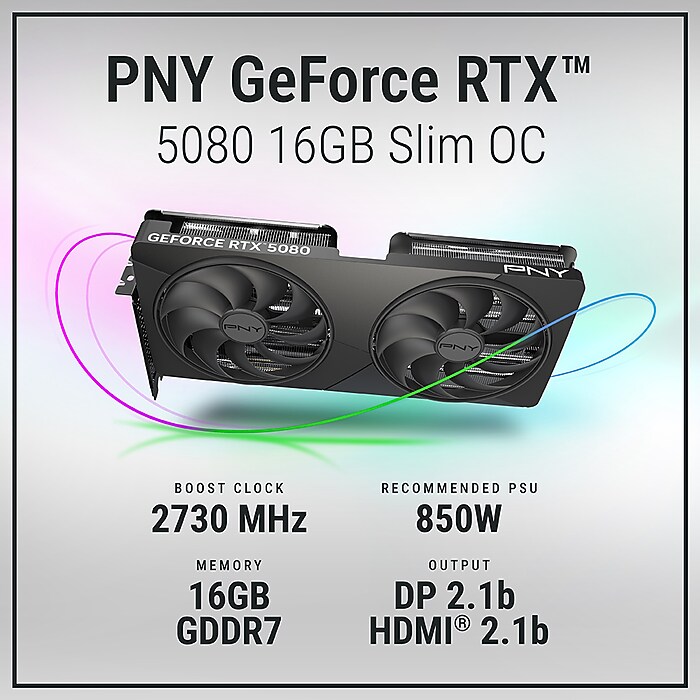 PNY GeForce RTX 5080 NVIDIA PCI EXPRESS 5.0 16GB GDDR7 Gaming
