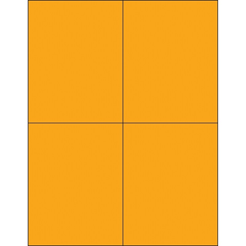 Tape Logic Rectangle Laser Labels, 4 1/4" x 5 1/2", Fluorescent Orange, 400/Case (LL183OR) image 1