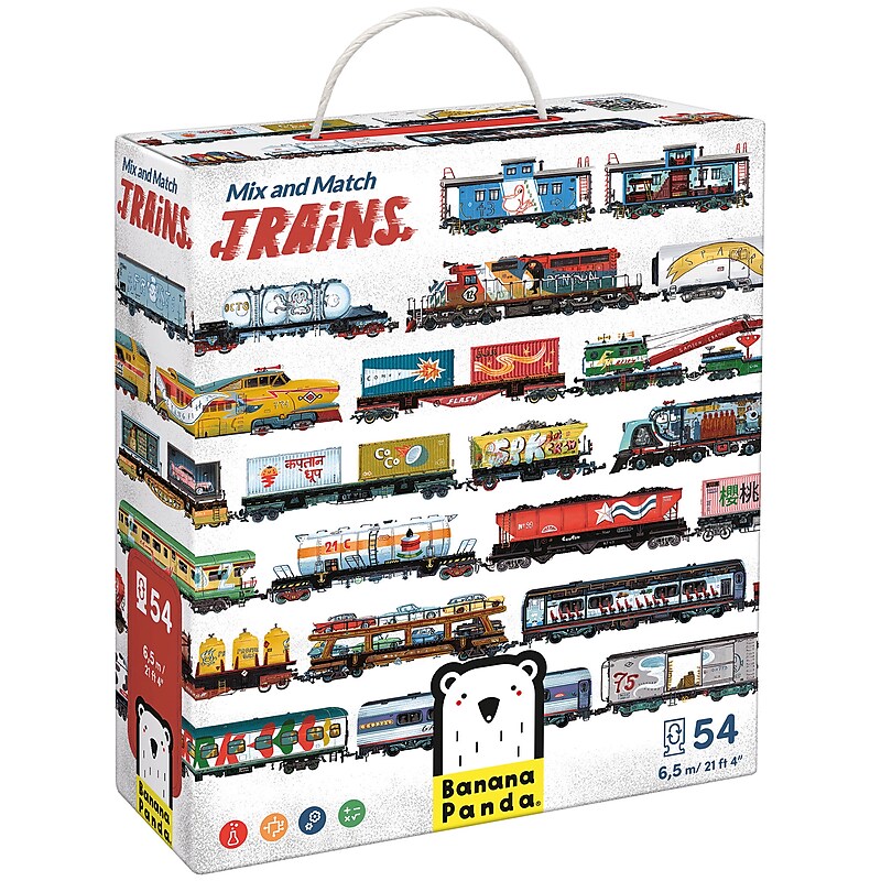 Banana Panda Mix and Match Trains 54-Piece Puzzle, 2/Set (BPN49349) image 1