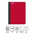 Staples® Premium Composition Notebooks, 7.5" x 9.75", College Ruled, 100 Sheets, Red (TR58344M CC)