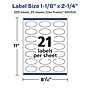 Avery Laser/Inkjet Oval  Multipurpose Labels, 2.25"  Dia, Matte White, 525/Pack (94054)~#|#~909A023C-0060-47F7-92250329CB4A3830_sc7