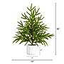 Nearly Natural Artificial Real Touch Norfolk Island Pine in White Decorative Planter, 22" (T5383)~#|#~909A4BC4-184F-4436-83D9B123F5995F2C_sc7