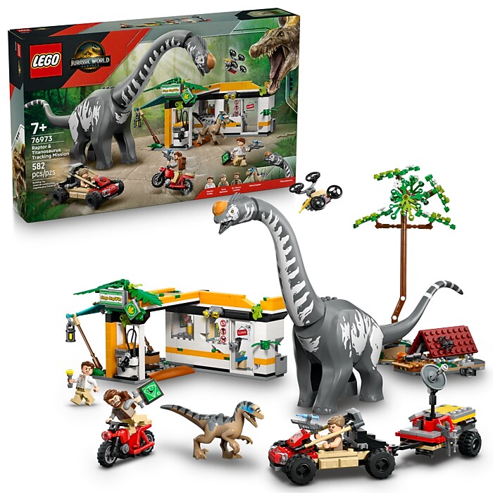 LEGO Jurassic World Raptor & Titanosaurus Tracking Mission, 582
