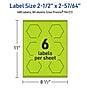 Avery Printable Decorative Edge Multipurpose Labels, 2-1/2" x 2-57/64", Bright Green, 480/Box (94121)~#|#~909C508E-C801-47C8-96231C9171E57674_sc7
