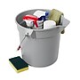 Rubbermaid Brute Plastic Bucket, 10 Quart, Gray (FG296300GRAY)~#|#~90AF4B24-55F8-4D3A-BA2993892D1A8FF9_sc7