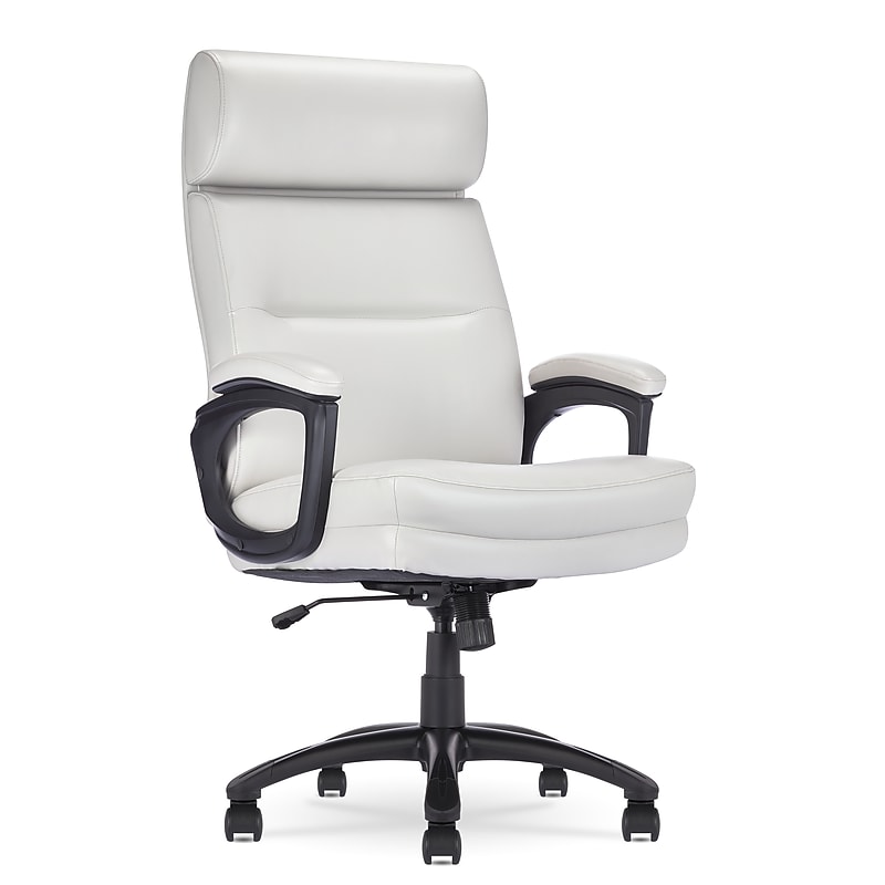 Click365 Classic Ergonomic Bonded Leather Executive Big & Tall Chair, 350 lb. Capacity, Light Gray (CCHR10023C) image 1