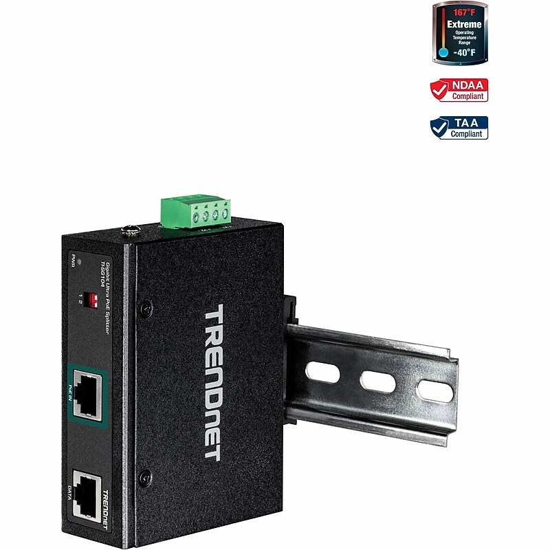 TRENDnet Industrial Gigabit UPoE Splitter (TISG104) image 1