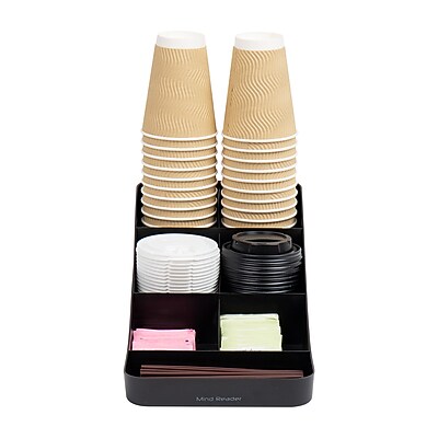Mind Reader 7 Compartment Coffee Cup and Condiment Organizer - Thumbnail 2