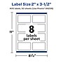 Avery Laser/Inkjet Rectangle Labels, 2" x 3.5", Glossy White, 400 Labels/Box (94238)~#|#~90C43702-5173-4369-AE85939B9F1E655C_sc7