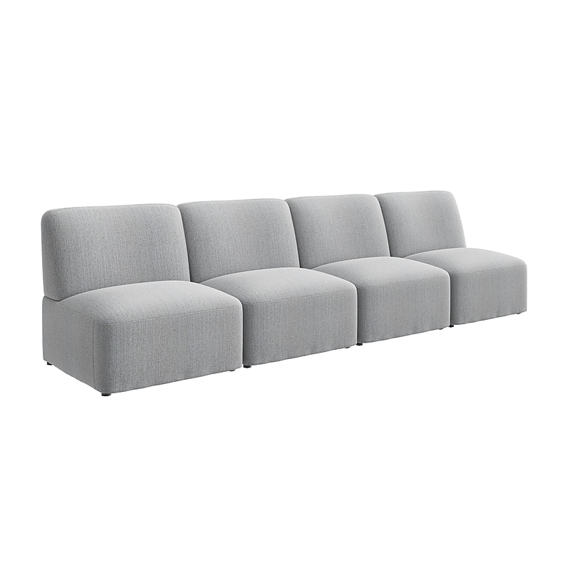 Bush Business Furniture Assemble Modular 4 Seater Sectional Sofa, Fog Fabric (ASM003FGF) image 1