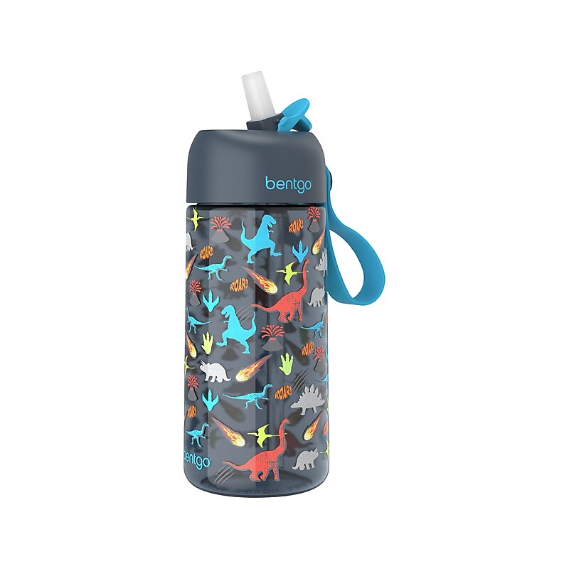 bentgo Kids Dinosaur Plastic Water Bottle, 15 oz. (BGKDCP1-DNO) image 1