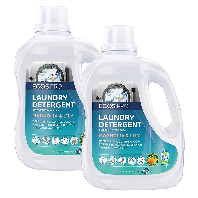 ECOS PRO Liquid Laundry Detergent, Magnolia & Lily Scent, 170 oz. Jug, 2/Carton (PL937202CT) image 1