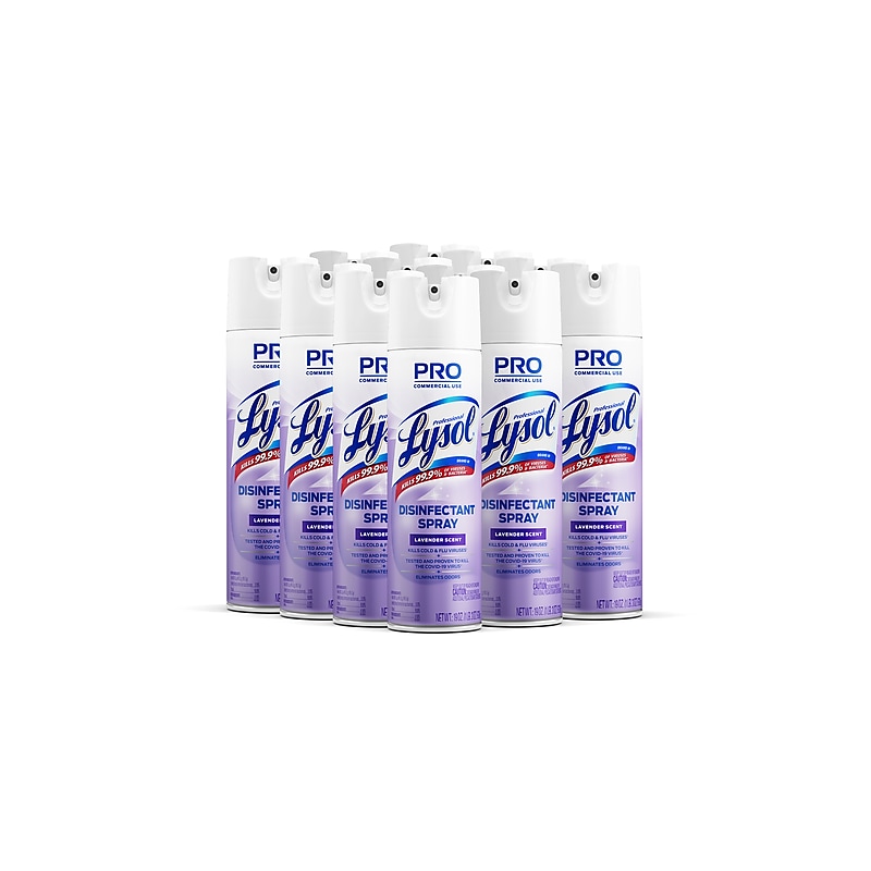 Lysol Professional Disinfectant Spray, Lavender Scent, 12/Carton (36241-89097CT) image 1