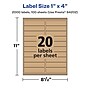 Avery Laser/Inkjet Rectangle Multipurpose Labels, 1" x 4", Kraft Brown, 2000 Labels/Box (94202)~#|#~90DAA421-7C2C-4904-8C39143B8B6F3077_sc7