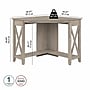 Bush Furniture Key West 34"W Small Corner Desk, Washed Gray (KWD134WG-03)~#|#~90DC796D-4906-4DD1-968761F5C1985A32_sc7