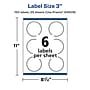 Avery Laser/Inkjet Starburst Waterproof Multipurpose Labels, 3"  Dia, White, 150/Pack (94609)~#|#~90DDE7E6-3FAF-4C39-85F3620946DE190A_sc7