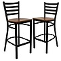 Flash Furniture HERCULES Series Traditional Metal Ladder Back Restaurant Barstool, Black/Cherry, 2-Pieces/Pack (2XUDG697BCHW)~#|#~90DE6BDB-83A7-49A9-9F98F57E63948963_sc7