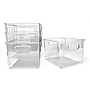 Isaac Jacobs Medium Plastic Storage Bins with Handles, 6" x 7.5" x 8.5", Clear, 4/Pack (PB01-CM4)~#|#~90DEAC90-2F46-44C2-99A600836E3590F0_sc7