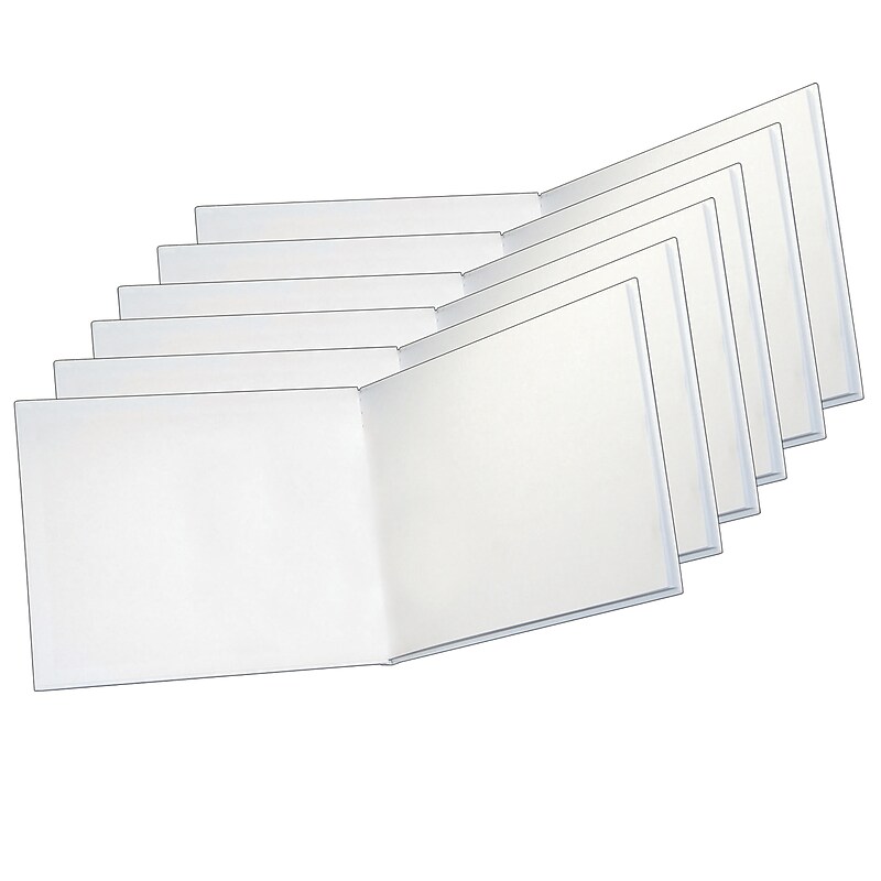 Ashley Big Hardcover Blank Book, 11" x 8.5", White, Pack of 6 (ASH10710-6) image 1