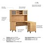 Bush Home Somerset 60" W L Shaped Computer Desk with Hutch, Maple Cross (SET002MC)~#|#~90E6E270-4BF9-4D67-A1D0B15996736077_sc7