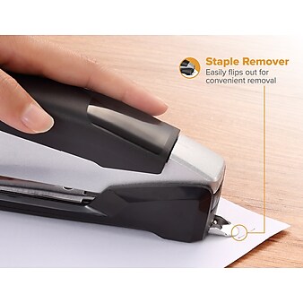 Bostitch InPower® Spring-Powered Desktop Stapler, 28-Sheets, Silver/Black (ACF1110)
