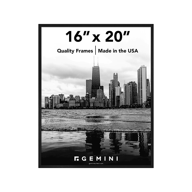 Gemini 16" x 20" Metal Picture Frame, Matte Black (GOEM-2-21) image 1