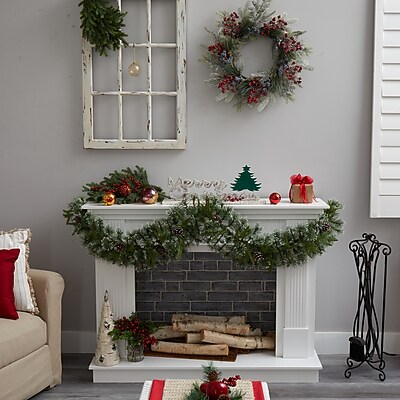 Nearly Natural Snow Tipped Christmas Artificial Garland - Thumbnail 3