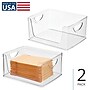 iDESIGN Small Stackable Plastic Storage Bin, Clear, 2/Pack (28008M2)~#|#~90EE694F-7358-4AB6-8A950498445A36B0_sc7