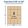 Avery Integrated Cards, 2-1/8" x 5-1/2", Matte Kraft Brown, 200/Pack (95331)~#|#~90F6E883-5E0C-4604-AB245FC17248A30D_sc7