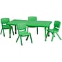Flash Furniture Emmy Rectangular Activity Table Set, 24" x 48", Height Adjustable, Green (YCX13RECTBLGNR)~#|#~9101721D-0FCA-42B7-BC838957469C90E6_sc7