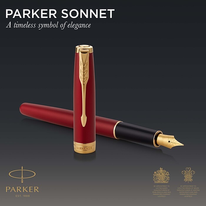 Parker Sonnet Fountain Pen, Red Ink (1931474) | Staples