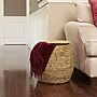 Household Essentials Round Handwoven Water Hyacinth Barrel Wicker Storage Basket Side Table, Natural (HHML-4105)~#|#~91072442-89C5-4883-9E41B77CFC37381F_sc7