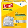 Glad ForceFlex Tall 13 Gallon Drawstring Kitchen Trash Bag, Grey, 100 Total Bags (70427)~#|#~9107BA71-B982-4649-BFB8E02676793E40_sc7
