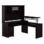Bush Furniture Cabot 60"W 3 Position Sit to Stand L Shaped Desk with Hutch, Espresso Oak (CAB045EPO)~#|#~9109934A-EA16-4FC8-9B32DEC1EC4292F8_sc7