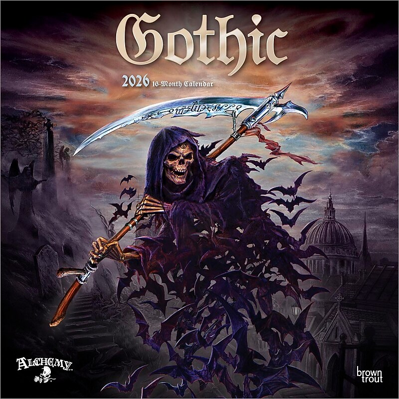 2026 BrownTrout Gothic Alchemy 12" x 12"  Monthly, Paper Cover, Gothic Alchemy (9798330701292) image 1