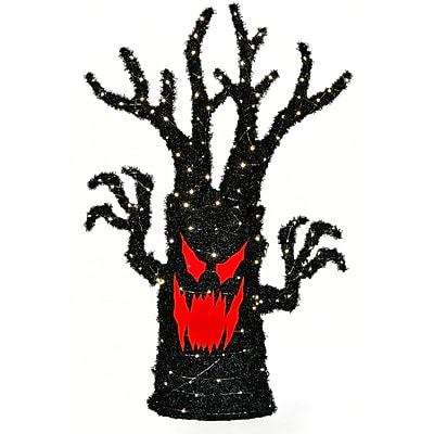 National Tree Company 48" Pre-Lit Frightening Face Halloween Tree