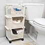 Mind Reader Plastic/Poly Mobile Kitchen Cart with Swivel Wheels, Ivory (ROLLBASK3-IVO)~#|#~9111ED89-8D66-447E-8E0AE26736512CFC_sc7