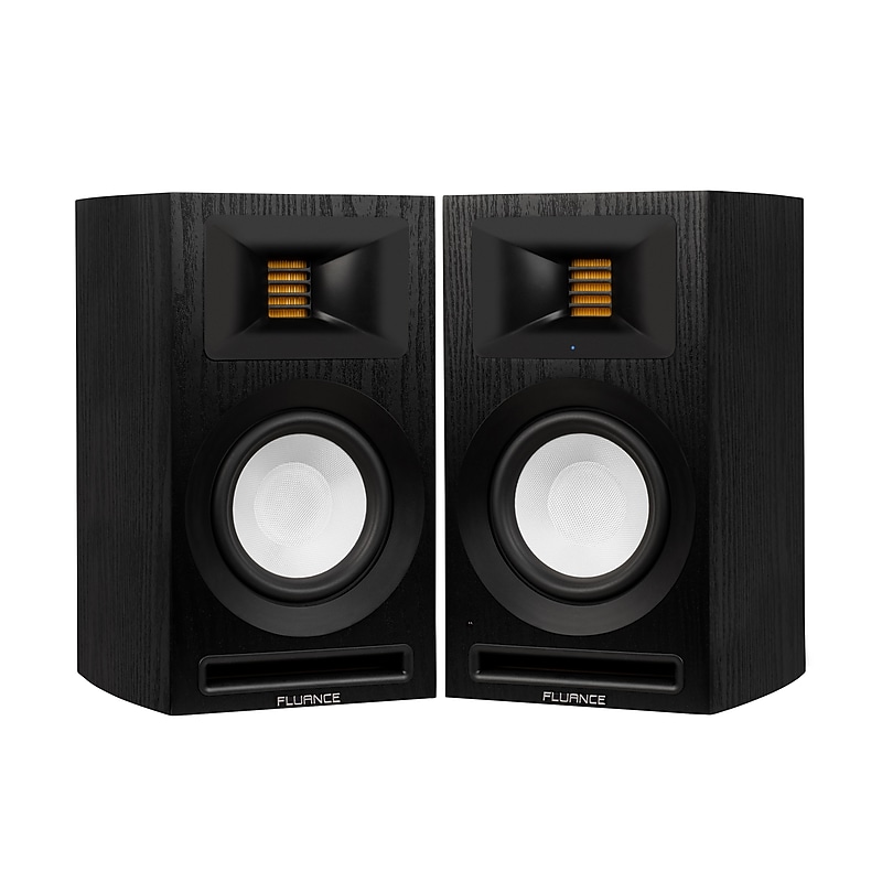 Fluance Ri71 Stereo Bluetooth Bookshelf Speakers with AMT Tweeters, Black Ash (RI71) image 1