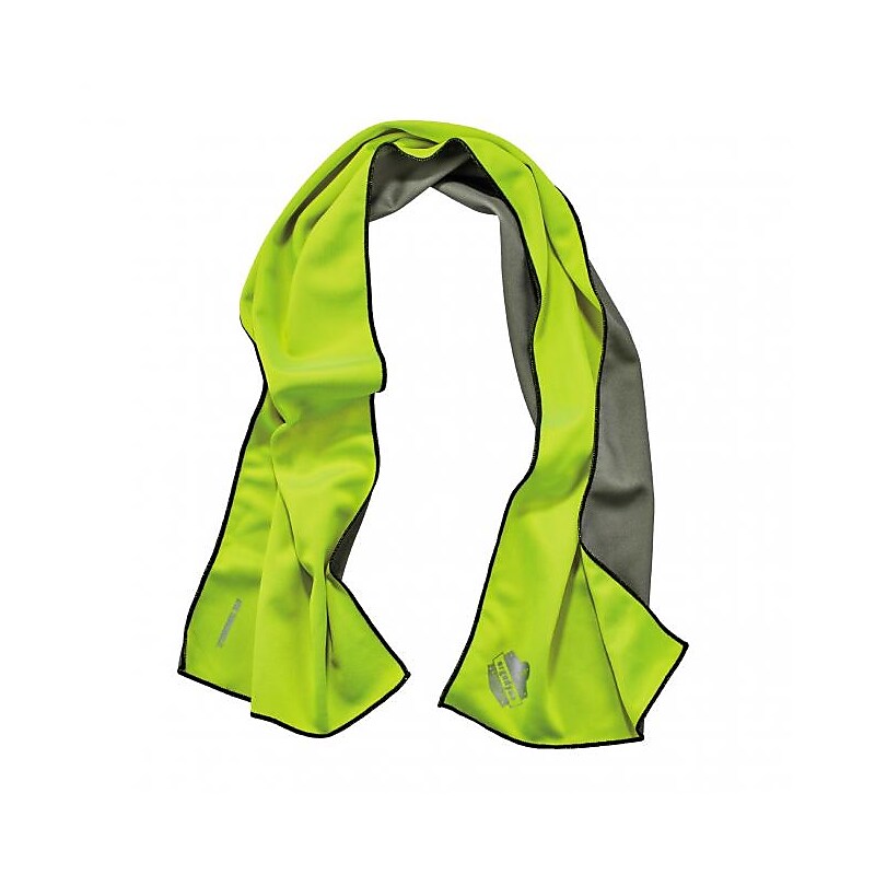 Ergodyne Chill-Its 6602MF Evaporative Cooling Towel, Gray/Lime, One Size (12669) image 1