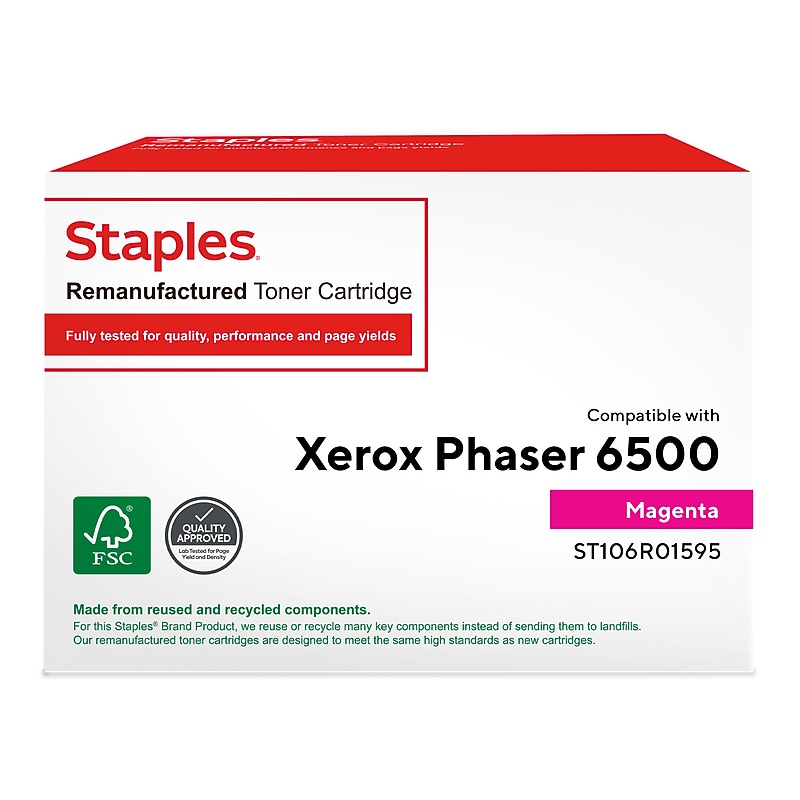 Staples Remanufactured Magenta High Yield Toner Cartridge Replacement for Xerox (TR106R01595/ST106R01595) image 1