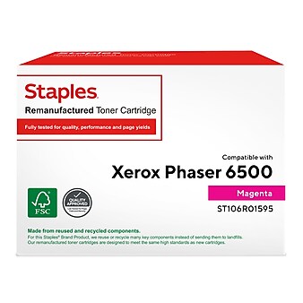 Staples Remanufactured Magenta High Yield Toner Cartridge Replacement for Xerox (TR106R01595/ST106R01595)