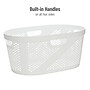 Mind Reader 10.57-Gallon Laundry Basket with Handles, Plastic, White, 2/Set (2HHAMP40-WHT)~#|#~9125A87B-0A06-46CB-A9FA1401BC46A036_sc7