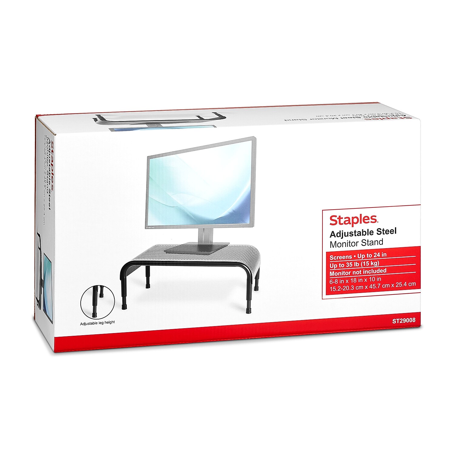 Staples Adjustable Monitor Stand Black (29008) ST29008CC 718103249584 eBay