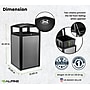 Alpine Industries Steel Outdoor Commercial Trash Can with Ashtray Lid, 40 Gallon, Silver (472-40-SIL)~#|#~912C2C1B-0E03-4F57-9A75D2477B5631A4_sc7