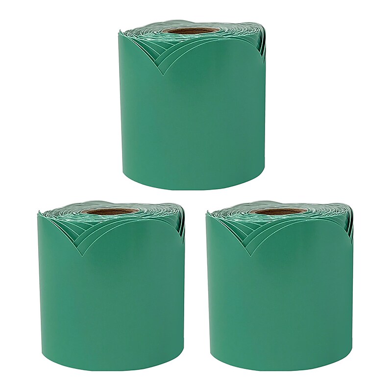 Carson Dellosa Education Grow Together Rolled Scalloped Bulletin Board Borders, 2.25" x 65', Jade Green, 3/Bundle (CD-108508-3) image 1