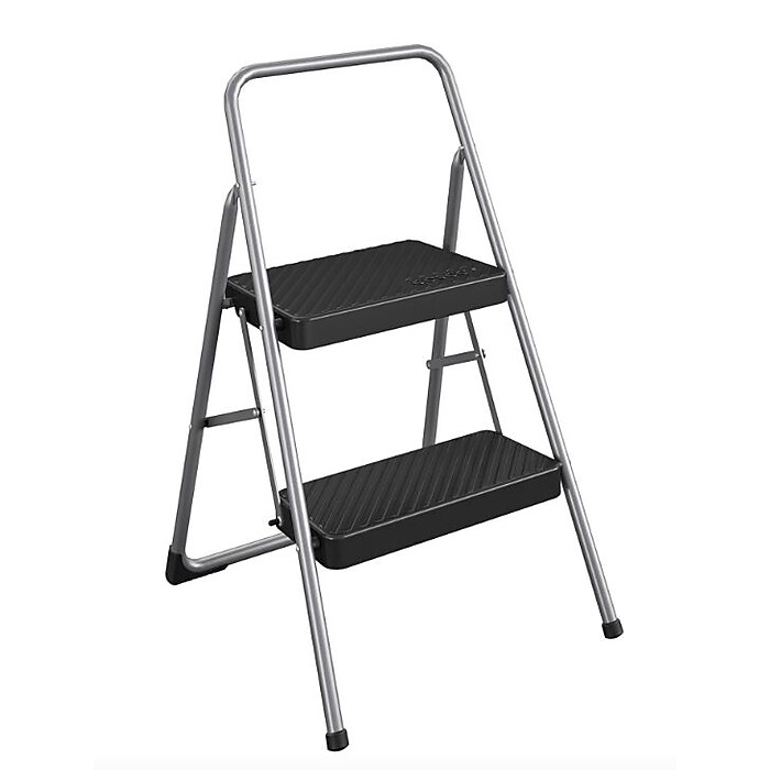 Cosco 2-Step Folding Steel Step Stool, 200 lb Capacity, 28.13